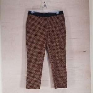 Ann Taylor LOFT Black and Orange Marisa Pattern Women Crop Pants